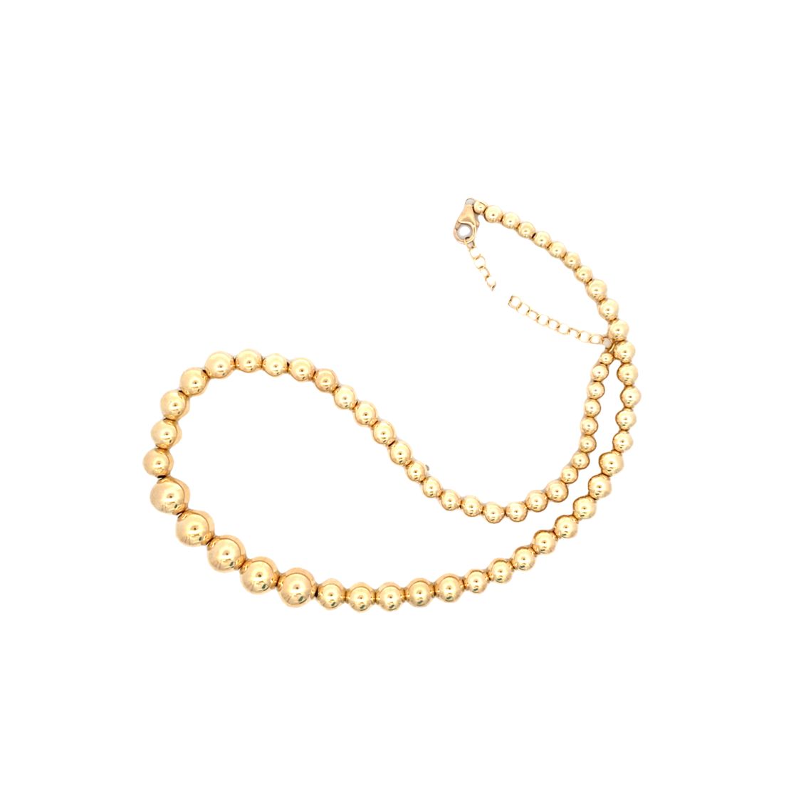 Graduated Beaded Necklace in Yellow Gold by Karen Laar