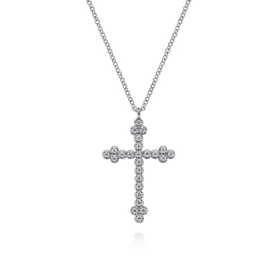 Gabriel & Co. White Gold Diamond Cross Pendant