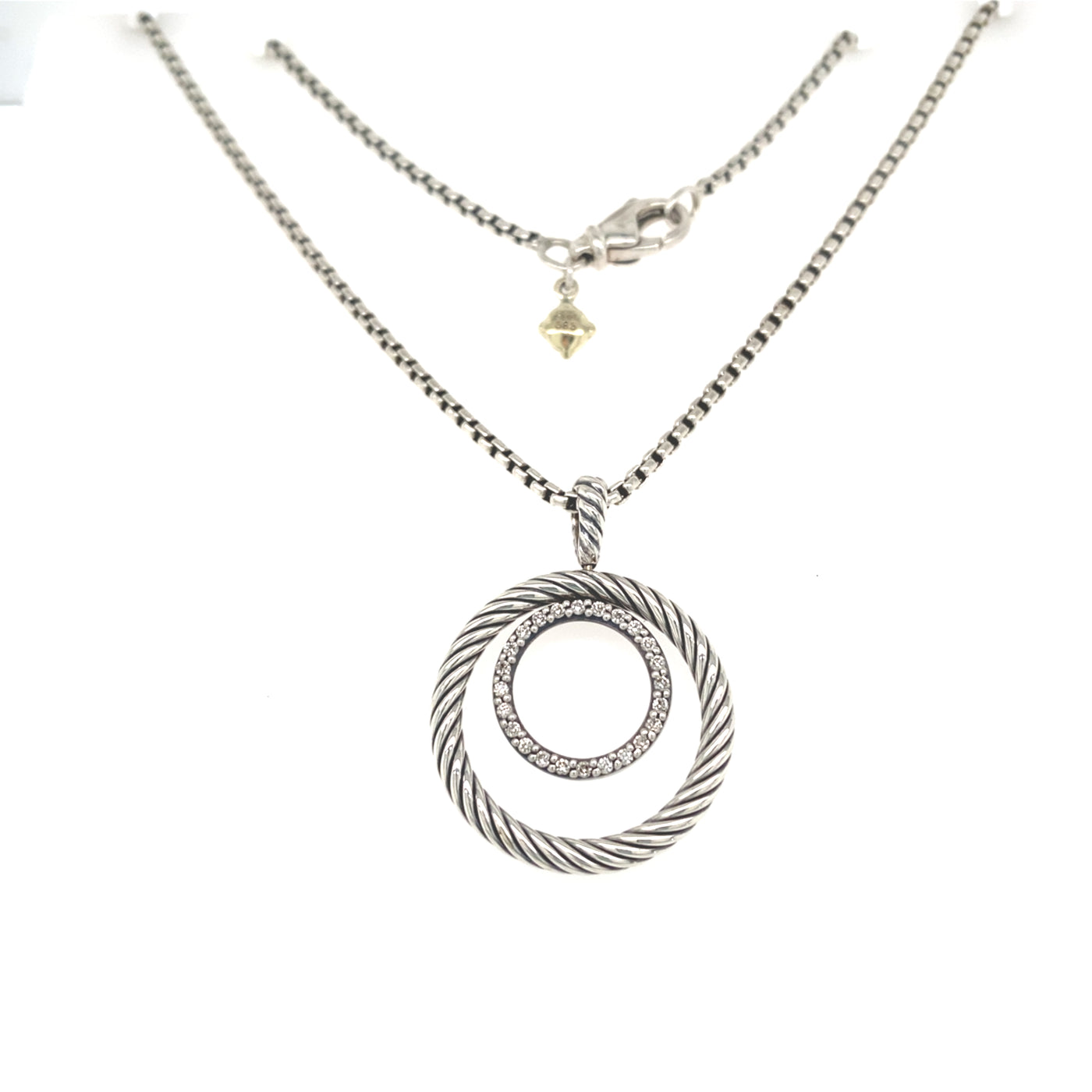 Estate David Yurman Infinity Circle Pendant in Silver