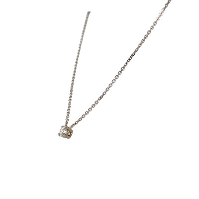 Diamond Solitaire Necklace in White Gold By B&C