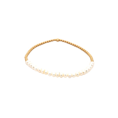 Karen Lazar Yellow Gold Expandable Pearl Bracelet