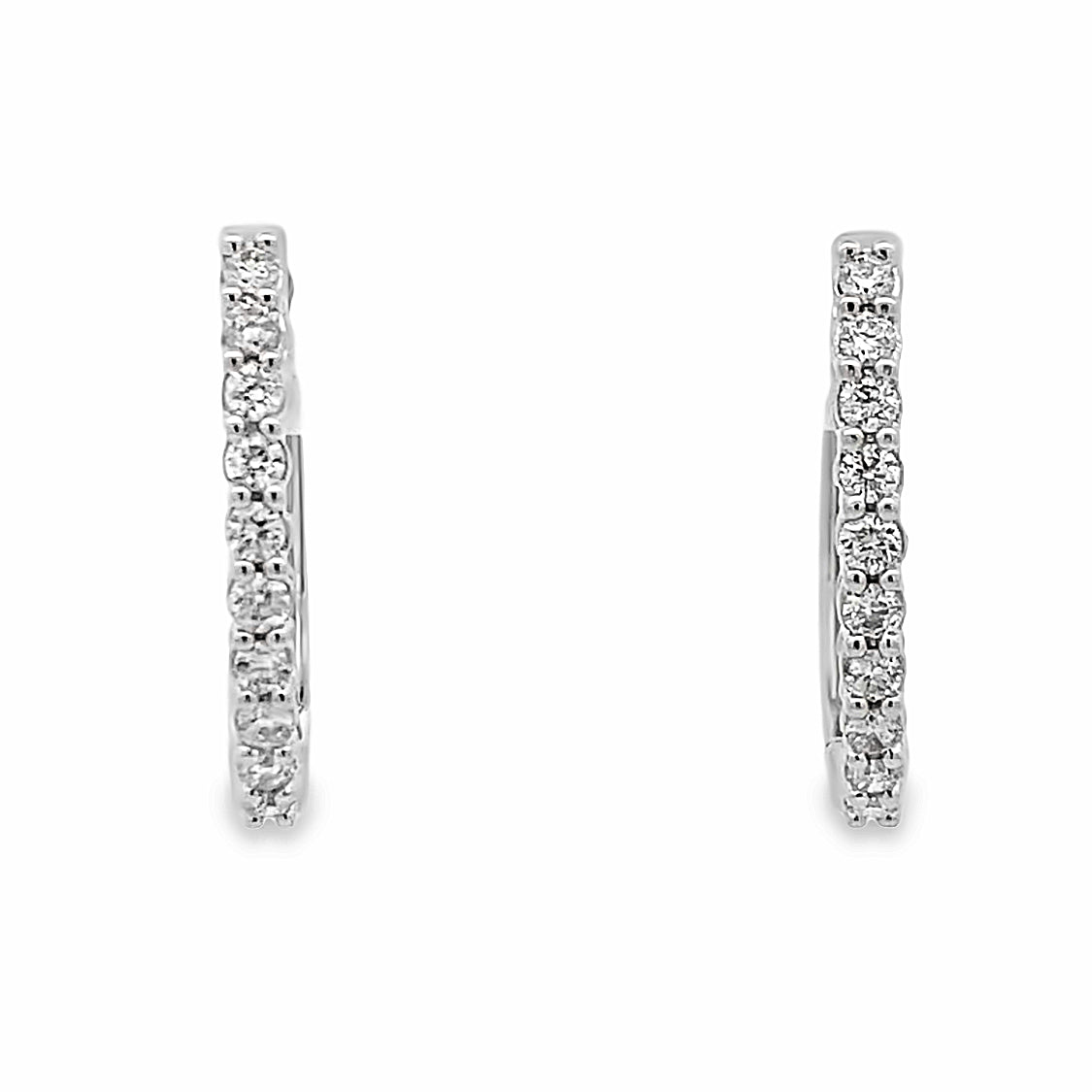 14 KT White Gold 1/3 CTW Diamond Hoop Earrings JX7423-B14W