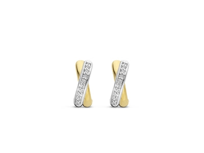 Crossover Earrings in Two-Tone Gold by Ti Sento Milano