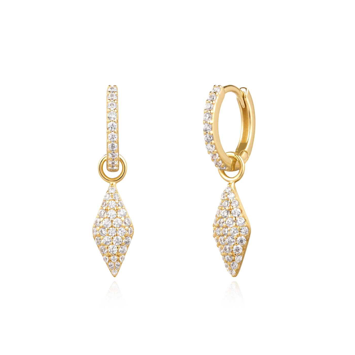 CZ Sparkle Drop Huggies in Yellow GOld by Ania Haie