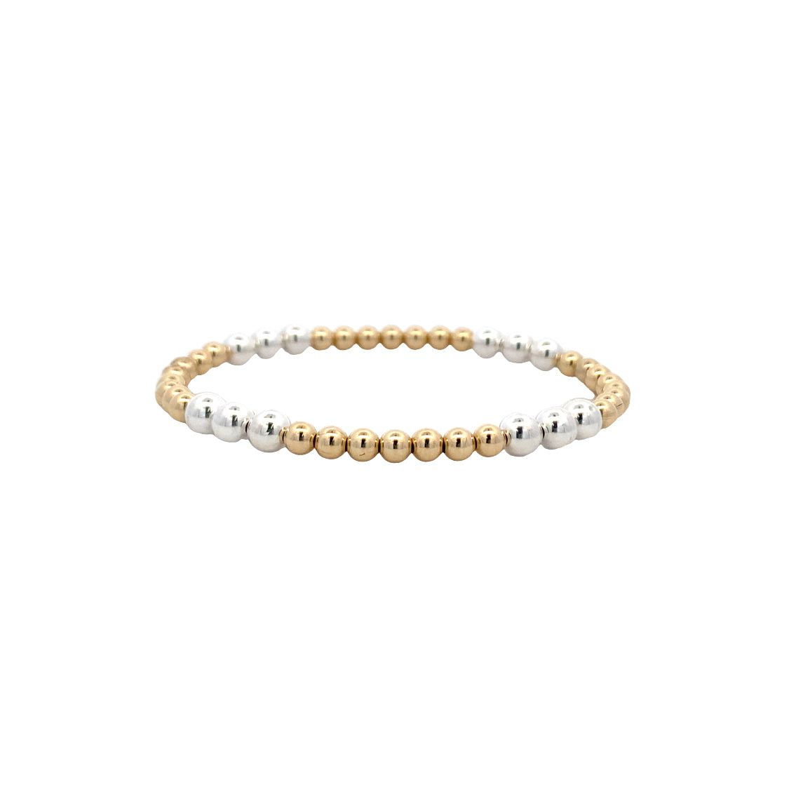 Karen Lazar Stretch 4mm Two-Toner Beaded Bracelet