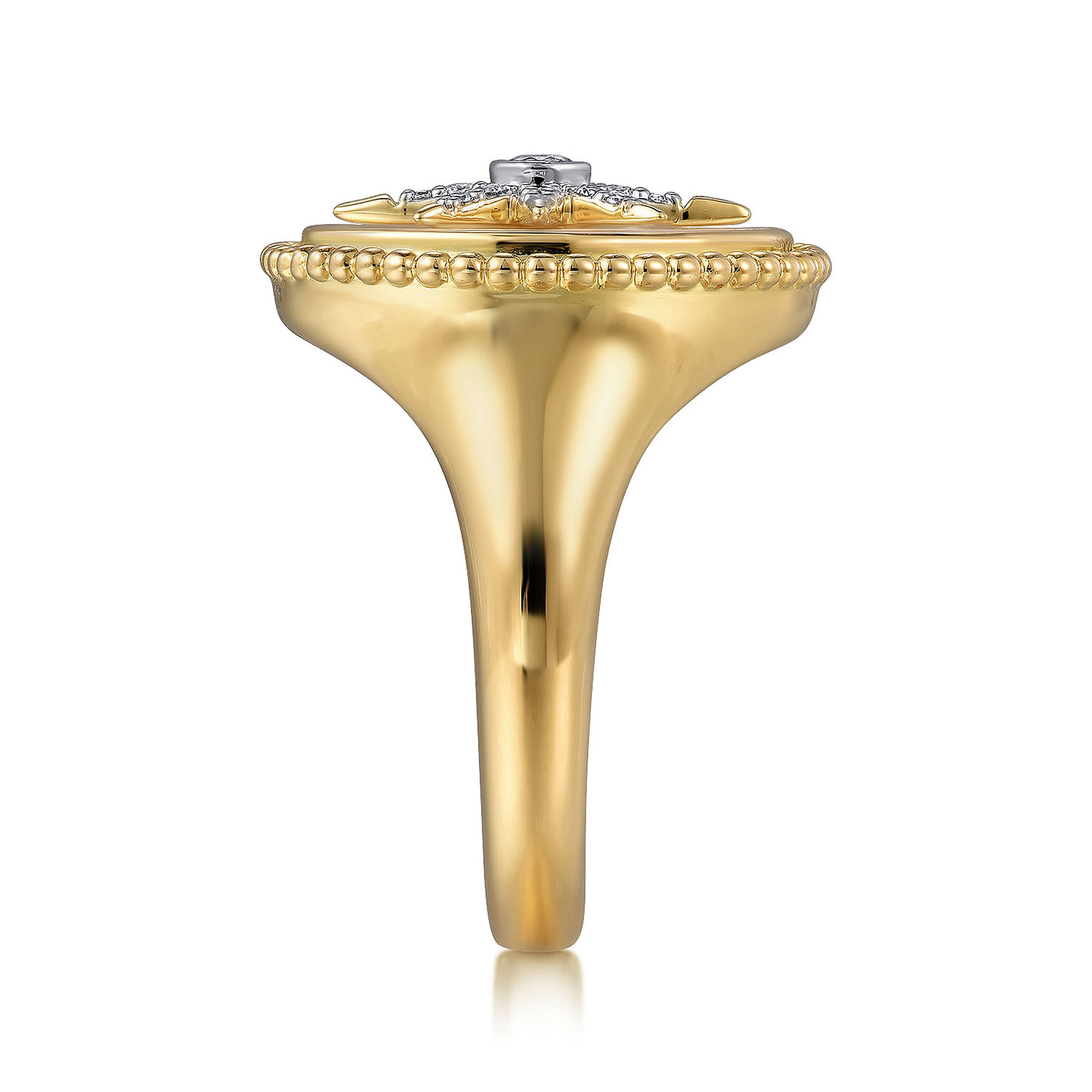 Mother of Pearl Starburst Ring in Yellow Gold by Gabriel & Co.