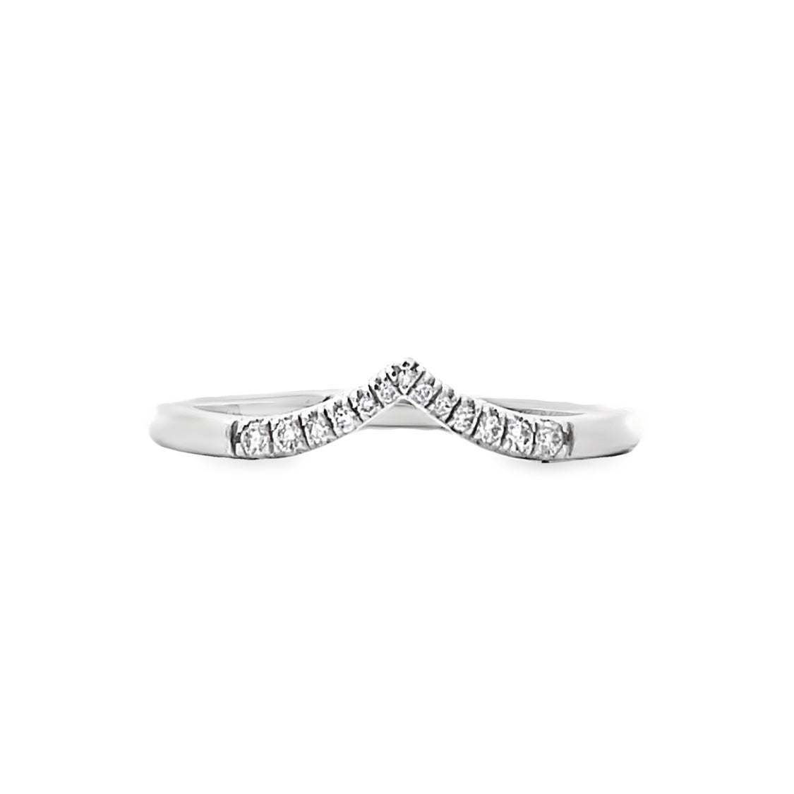 Curved Diamond Wedding/Anniversary Band in White Gold by Gabriel NY