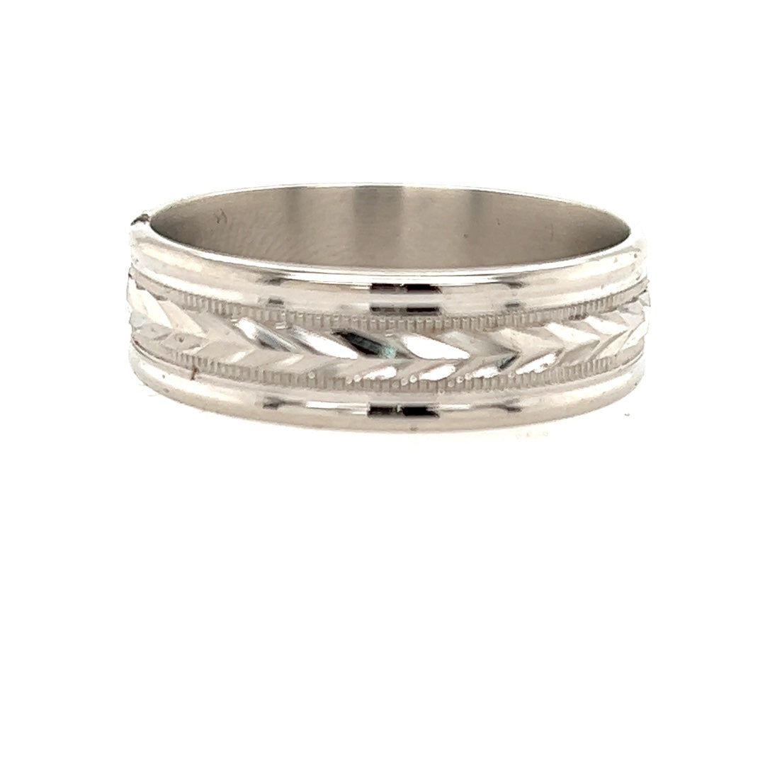 6.5mm Wedding Band in White Gold by Benchmark