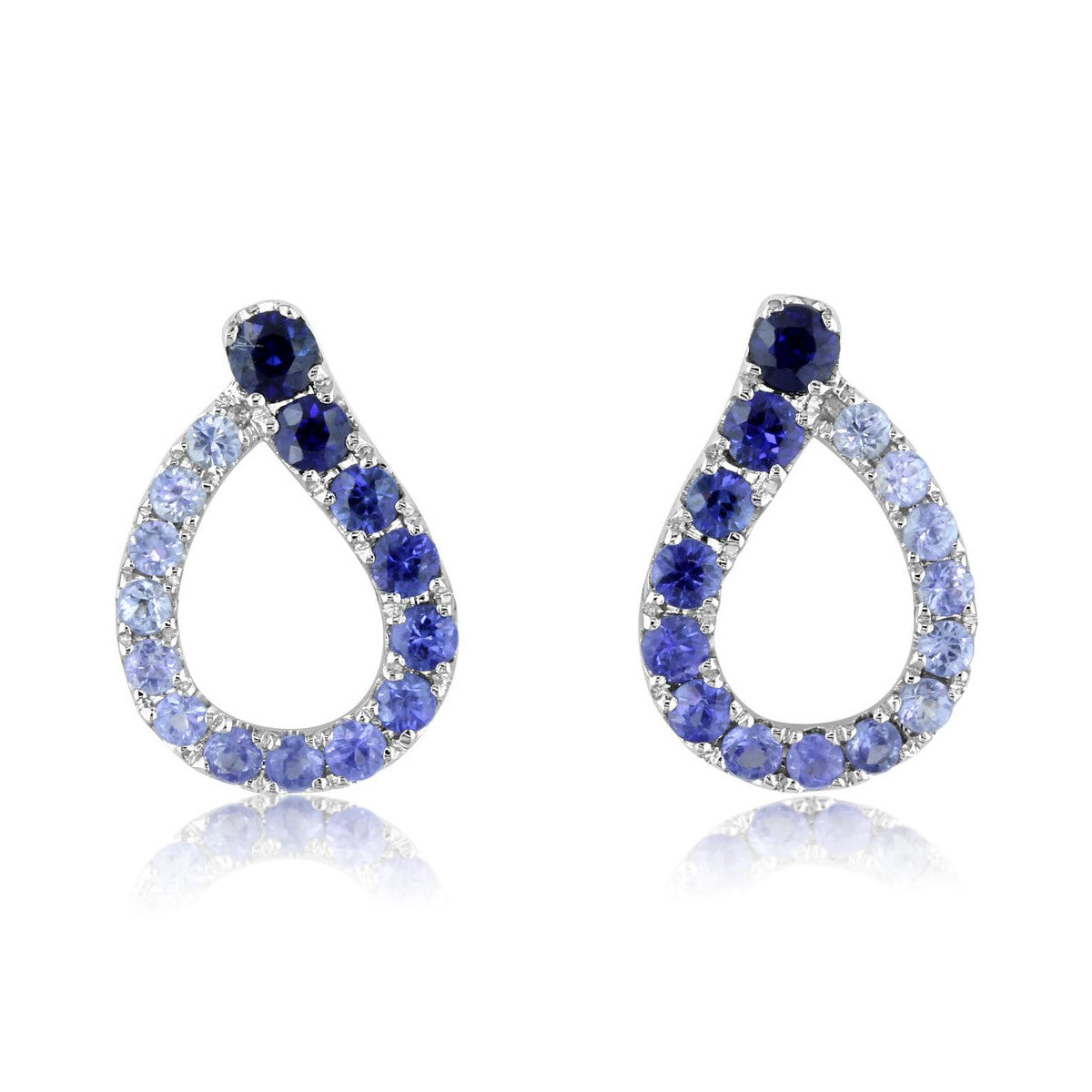 Parle White Gold Drop Ombre' Sapphire Earrings ECC088GSXWI