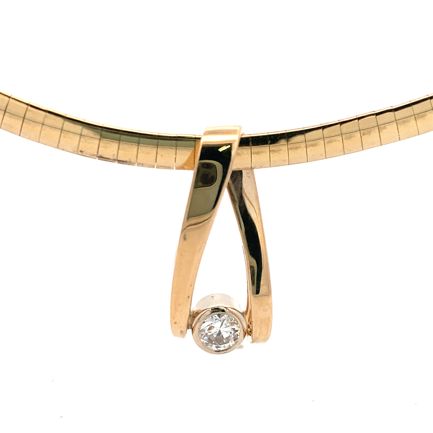 BCJ Estate Jewelry Yellow GOld Diamond Slide Pendant