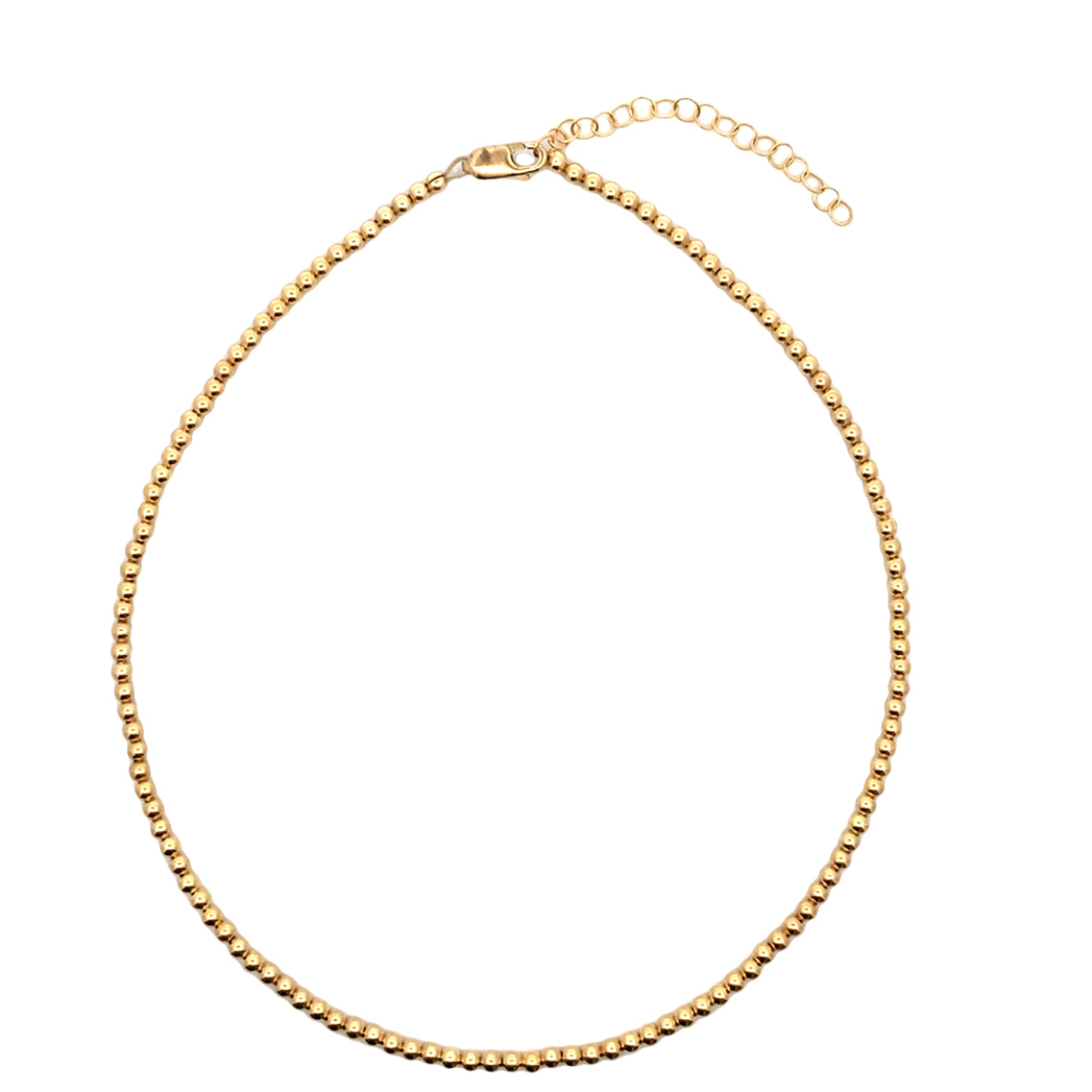 3mm Gold Bead Necklace in Yellow Gold by Karen Lazar