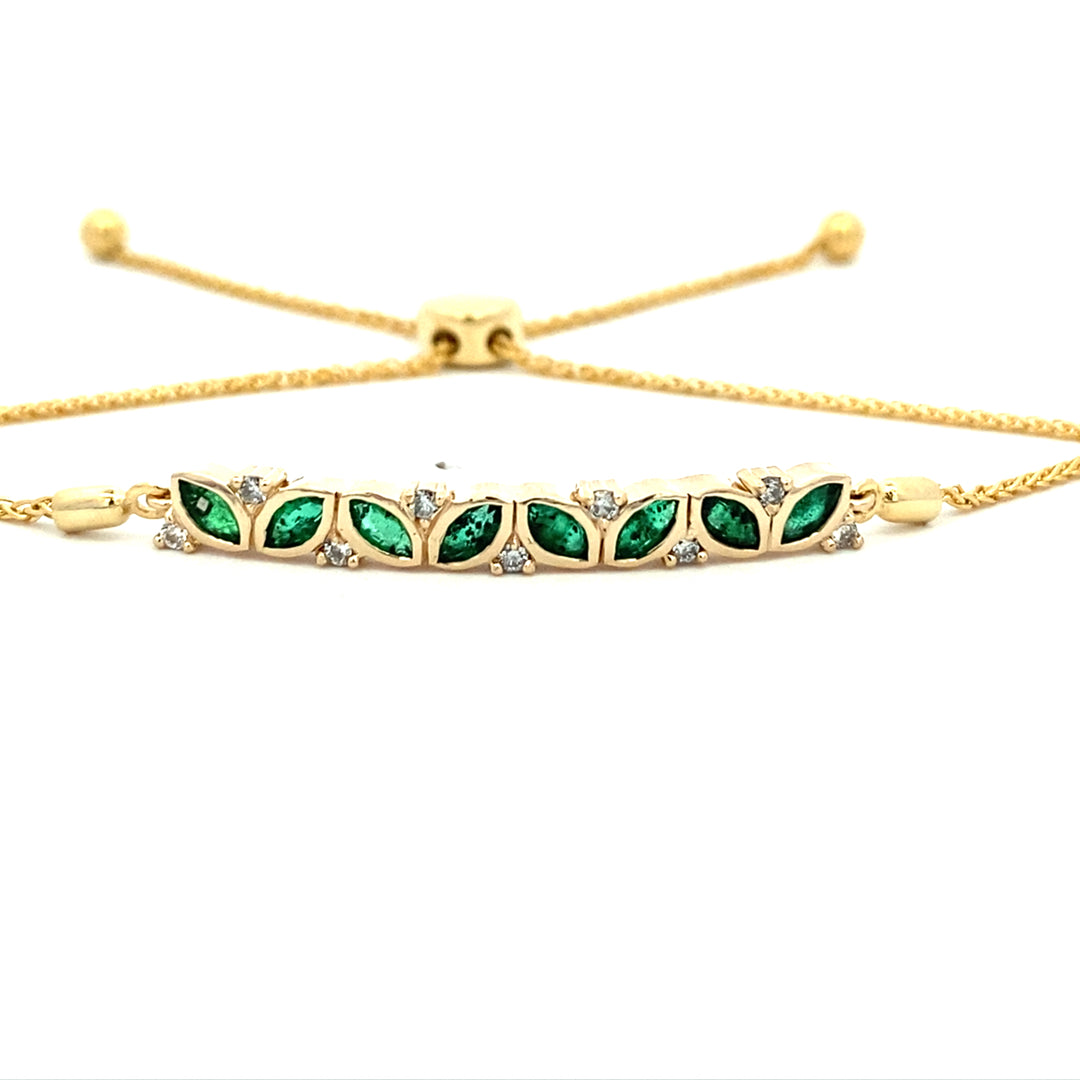 Emerald Bar Bracelet in Yellow Gold by B&C