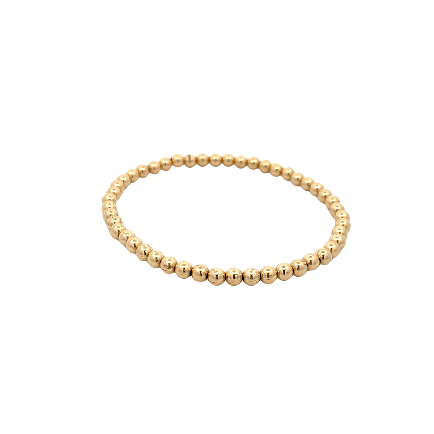 4mm Stretch Beaded Bracelet in Yellow Gold by Karen Lazar