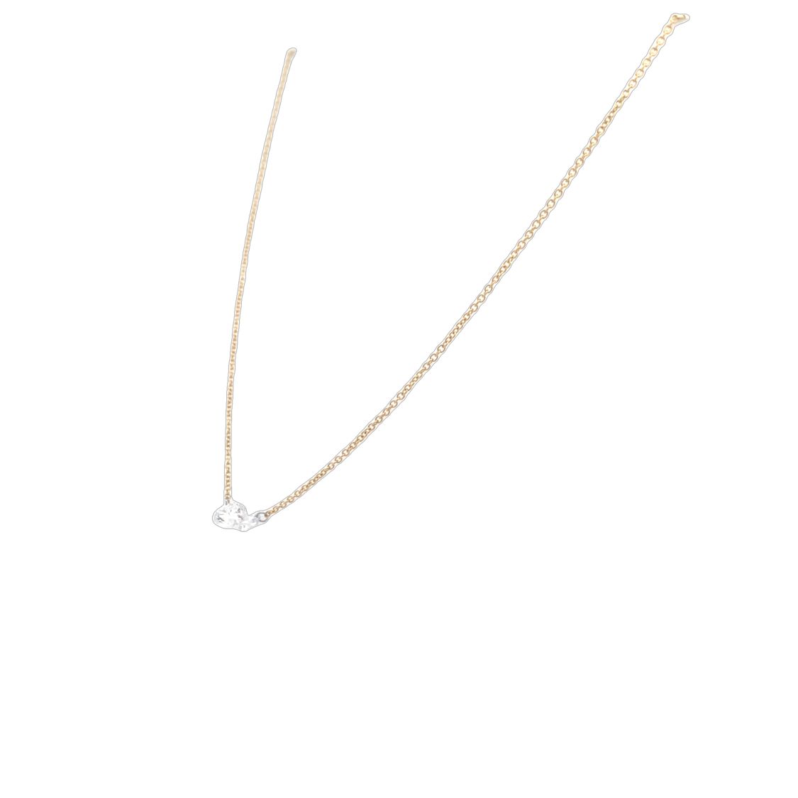 LAB-Created Diamond 2 Stone Suspension Necklace in White Gold