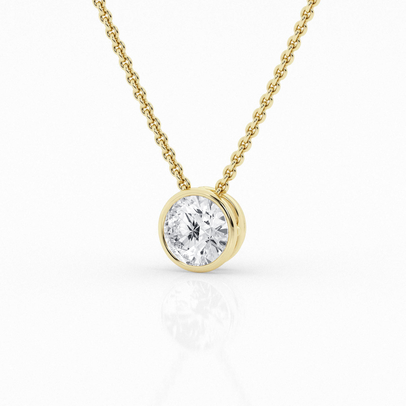 LAB-Created 1/4ct Diamond Solitaire Pendant in Yellow Gold