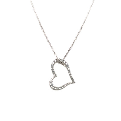 Diamond Open Heart Pendant in White Gold by Alison Kaufman