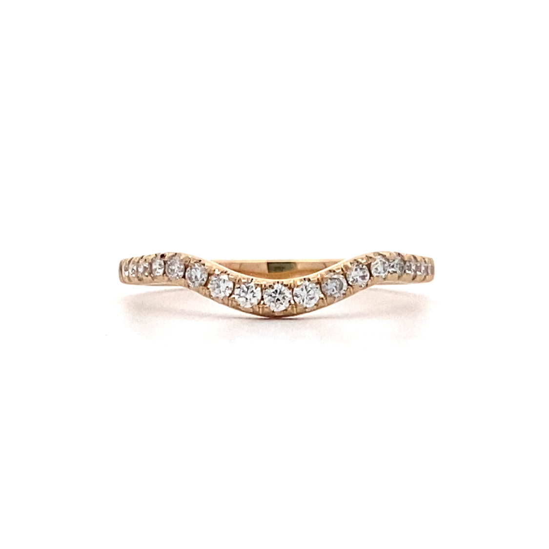 Curved Diamond Wedding/Anniversary Bank in Yellow Gold by B&C