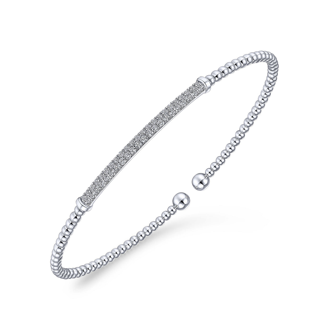 Two Row Diamond Bar Bracelet in White Gold by Gabriel NY