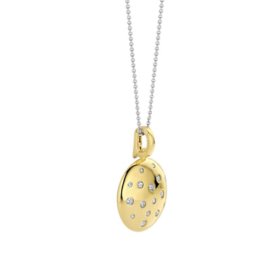 Round CZ Drop Pendant in Two-Tone GOld by Ti Sento Milano