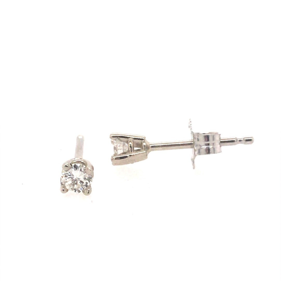 Diamond Stud Earrings in White Gold by B&C