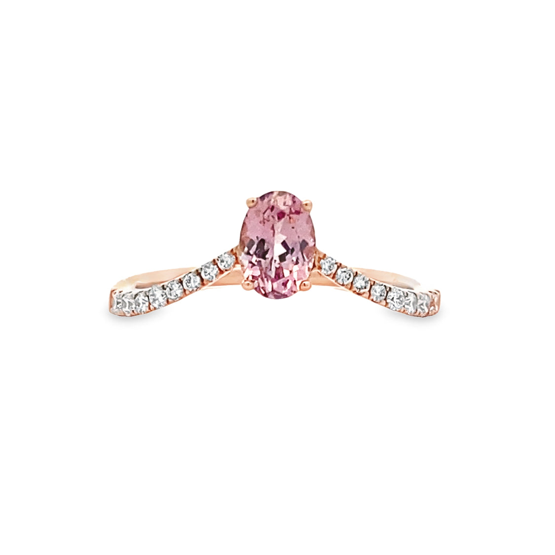 Lotus Garnet and Diamond Ring in Rose Gold by Parle