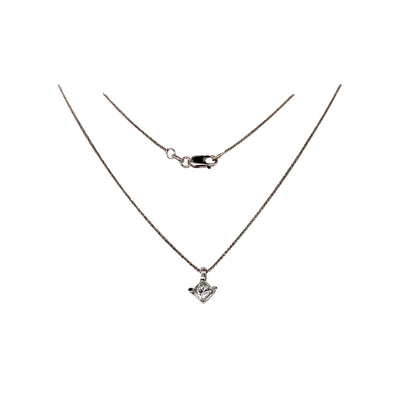 Diamond Solitaire Pendant in White Gold by B&C