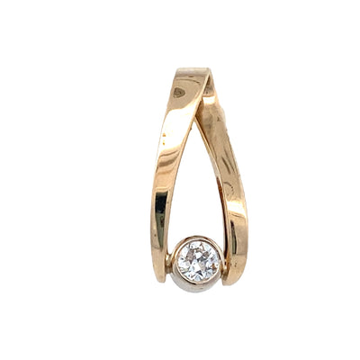 Estate Diamond Slide Pendant in Yellow Gold