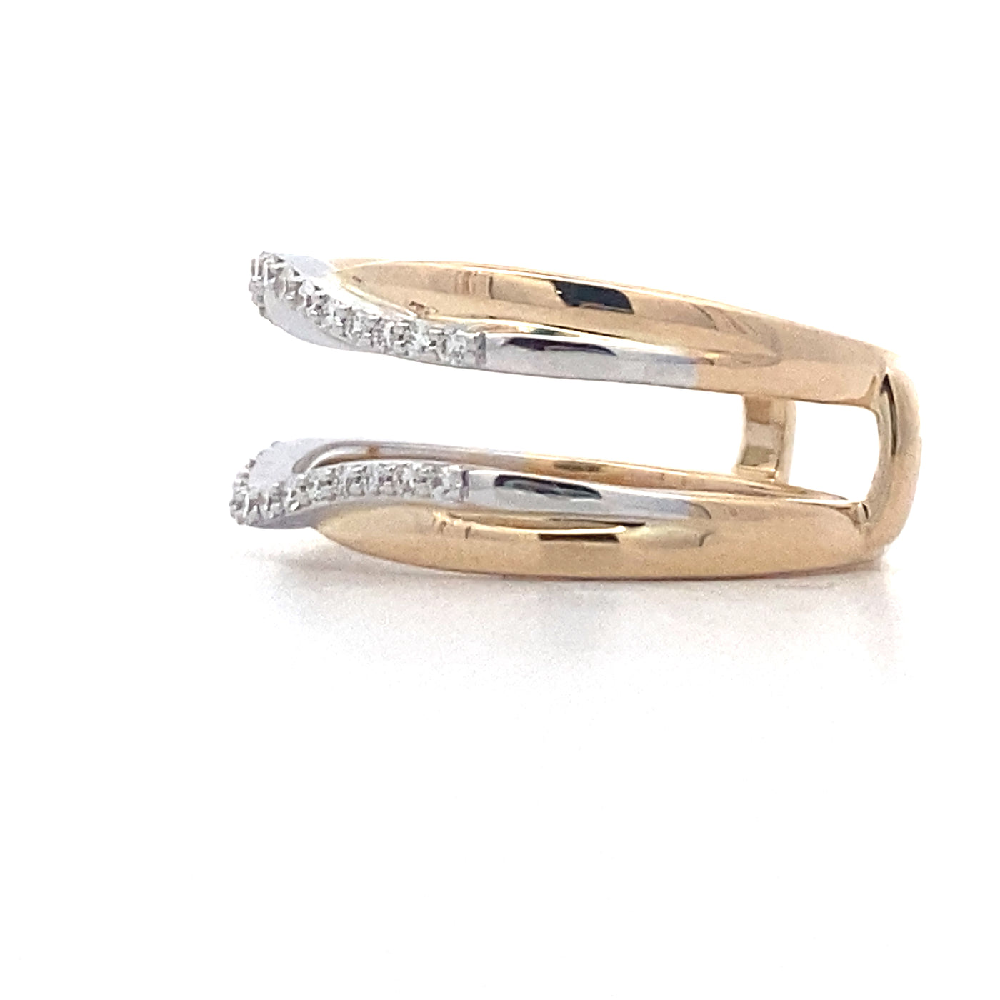 Diamond Ring Guard in Yellow Gold by Allison Kaufman