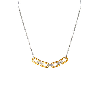 Fancy Link Necklace in Two-Tone Gold by Ti Sento Milano