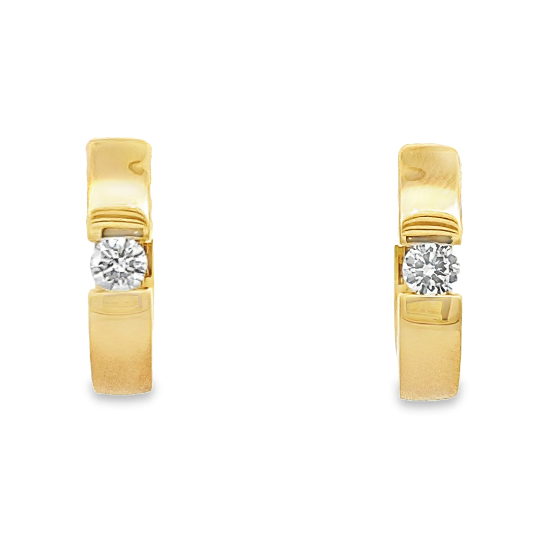 14KT Yellow Gold Diamond Huggie Earrings 06/07733-0