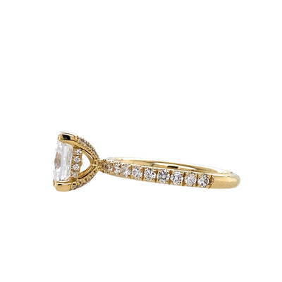 Princess Cut Side Stone Engagement Ring in Yellow Gold by Gabriel NY