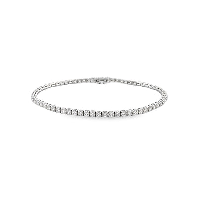 14 KT White Gold Diamond Tennis Bracelet B401400-14WF