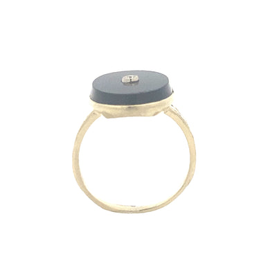 Estate Yellow Gold Onyx Ring