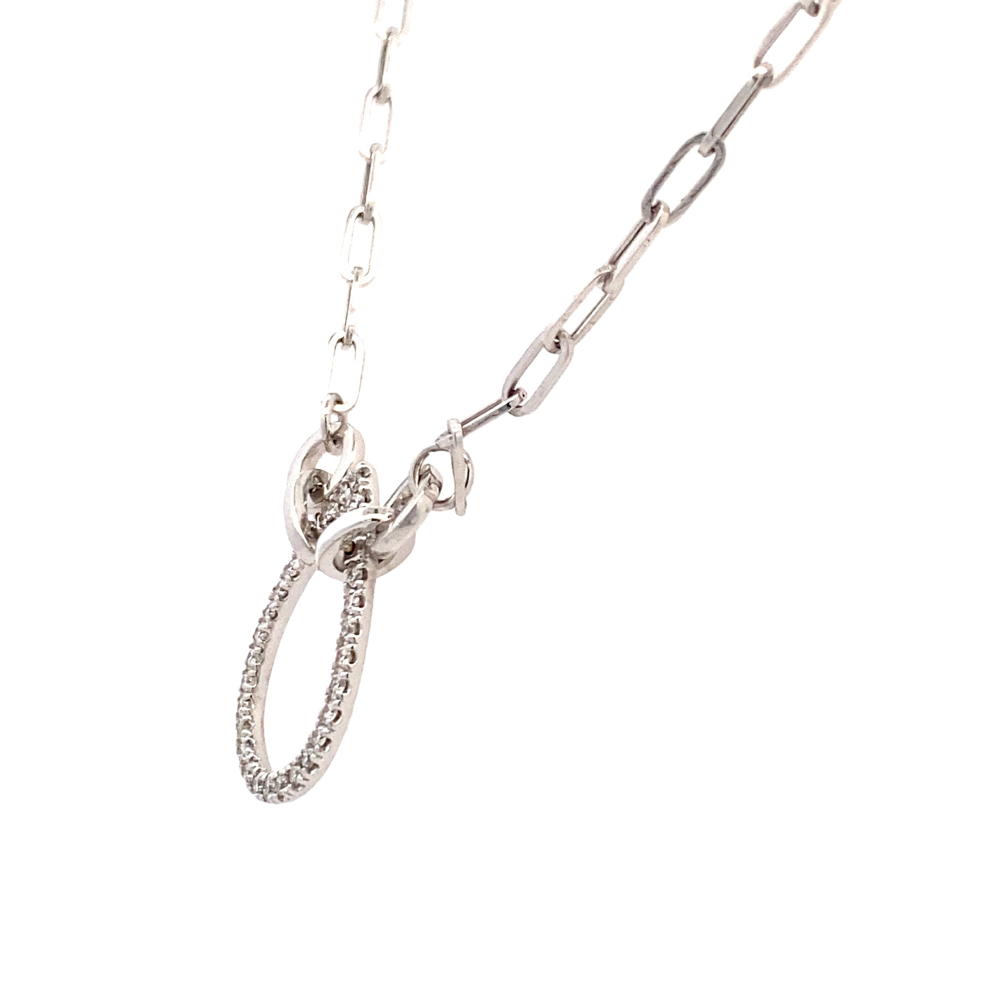 DIamond Fancy Link Necklace in White Gold by Gabriel & Co.