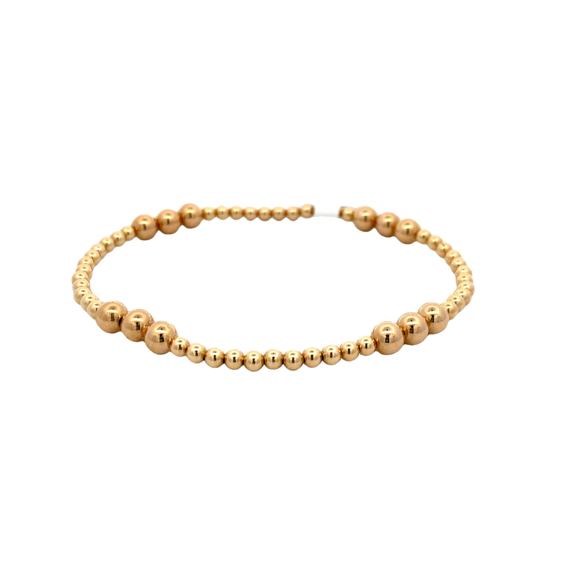 3 & 5mm Stretch Beaded Bracelet in Yellow Gold by Karen Lazar