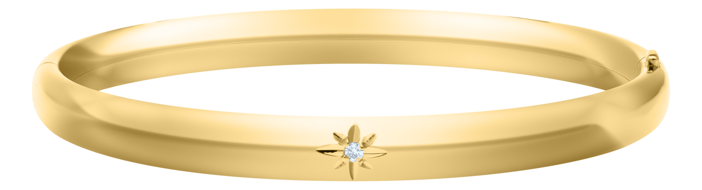 Marathon Yellow Gold CZ Child's Bangle