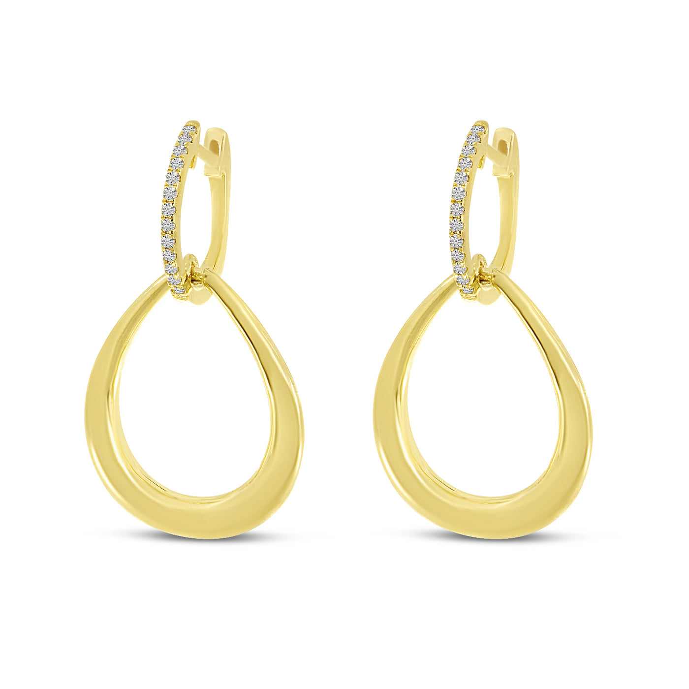 14 KT Yellow Gold Diamond Drop Earrings  E11031