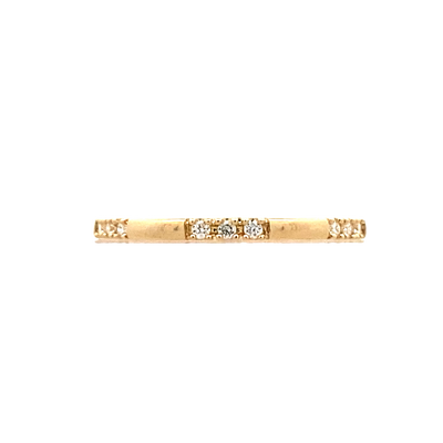 Diamond Station Ring in Yellow Gold by Allison Kaufman Co.