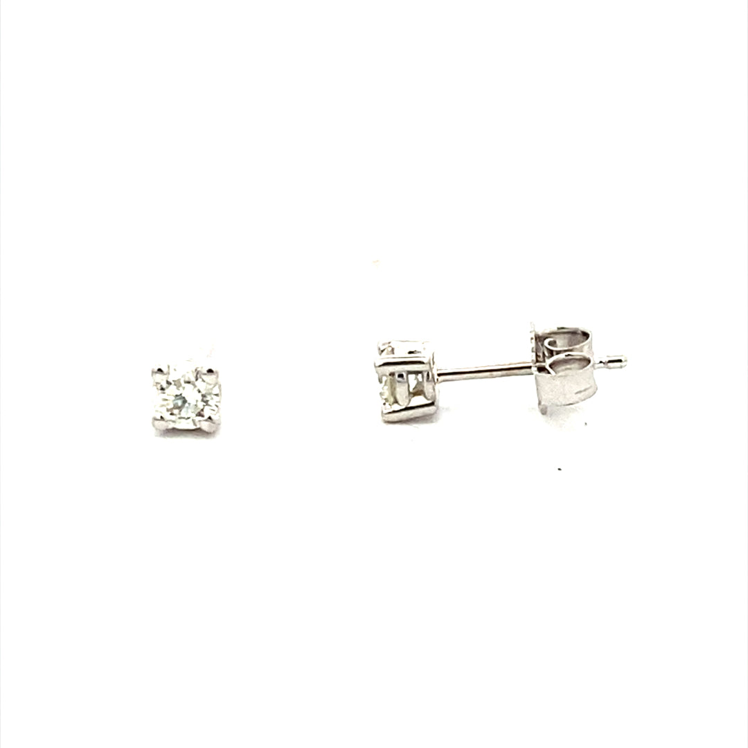 White Gold 1/4 ctw Diamond Stud Earrings "Good Collection"