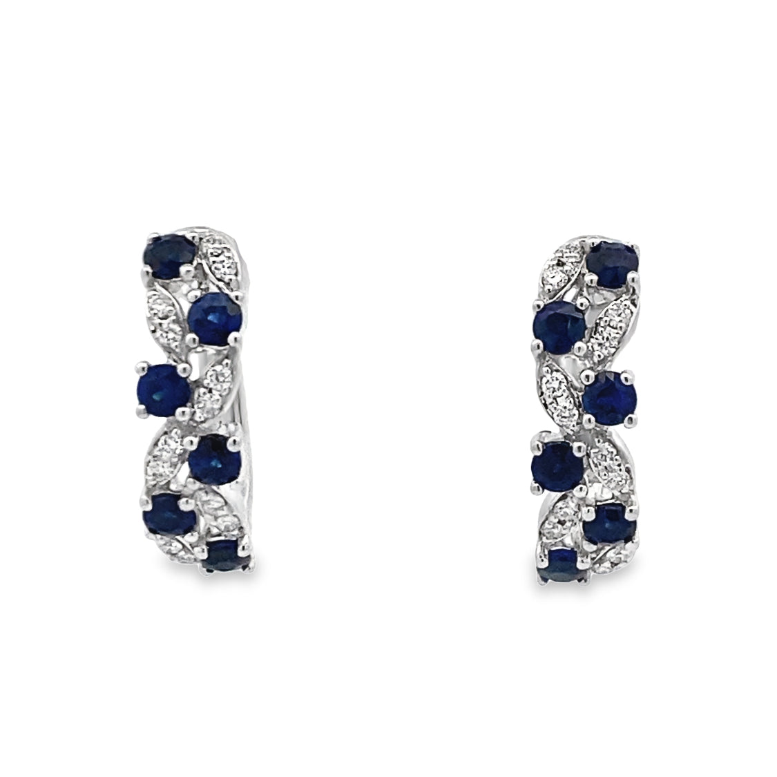 FANA White Gold Sapphire/Diamond Huggie Earrings ER1736S/WG