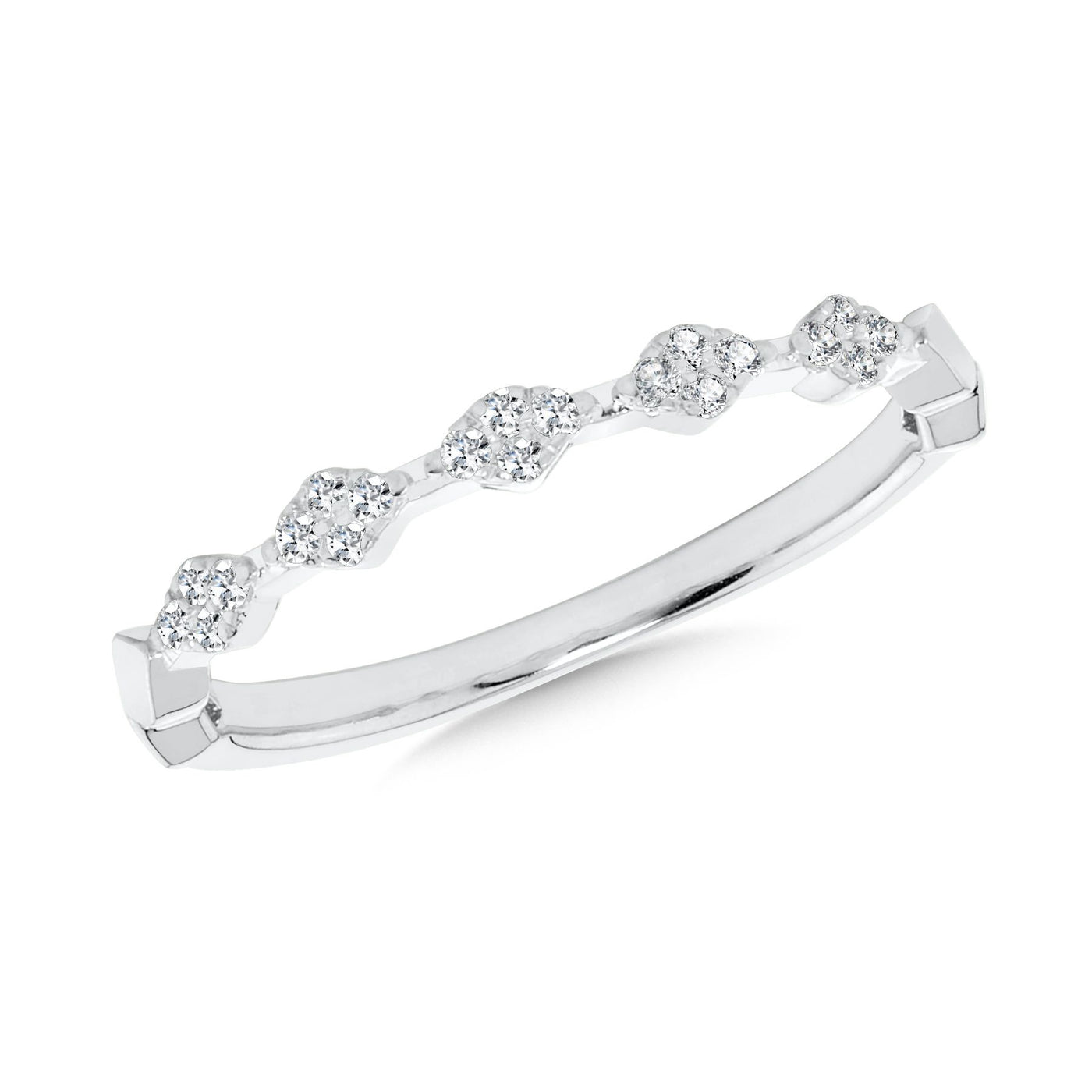 White Gold Diamond Segmeted Band