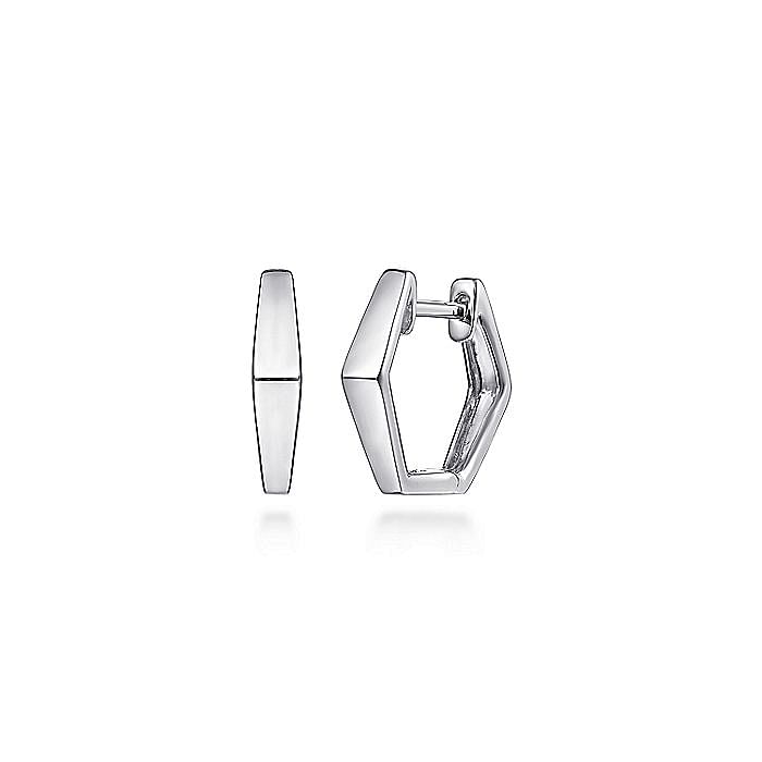 Geometric Huggie Earrings in Silver by Gabriel & Co.