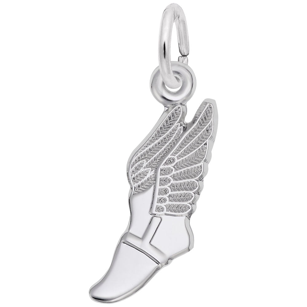 Winged Shoe Charm in Silver