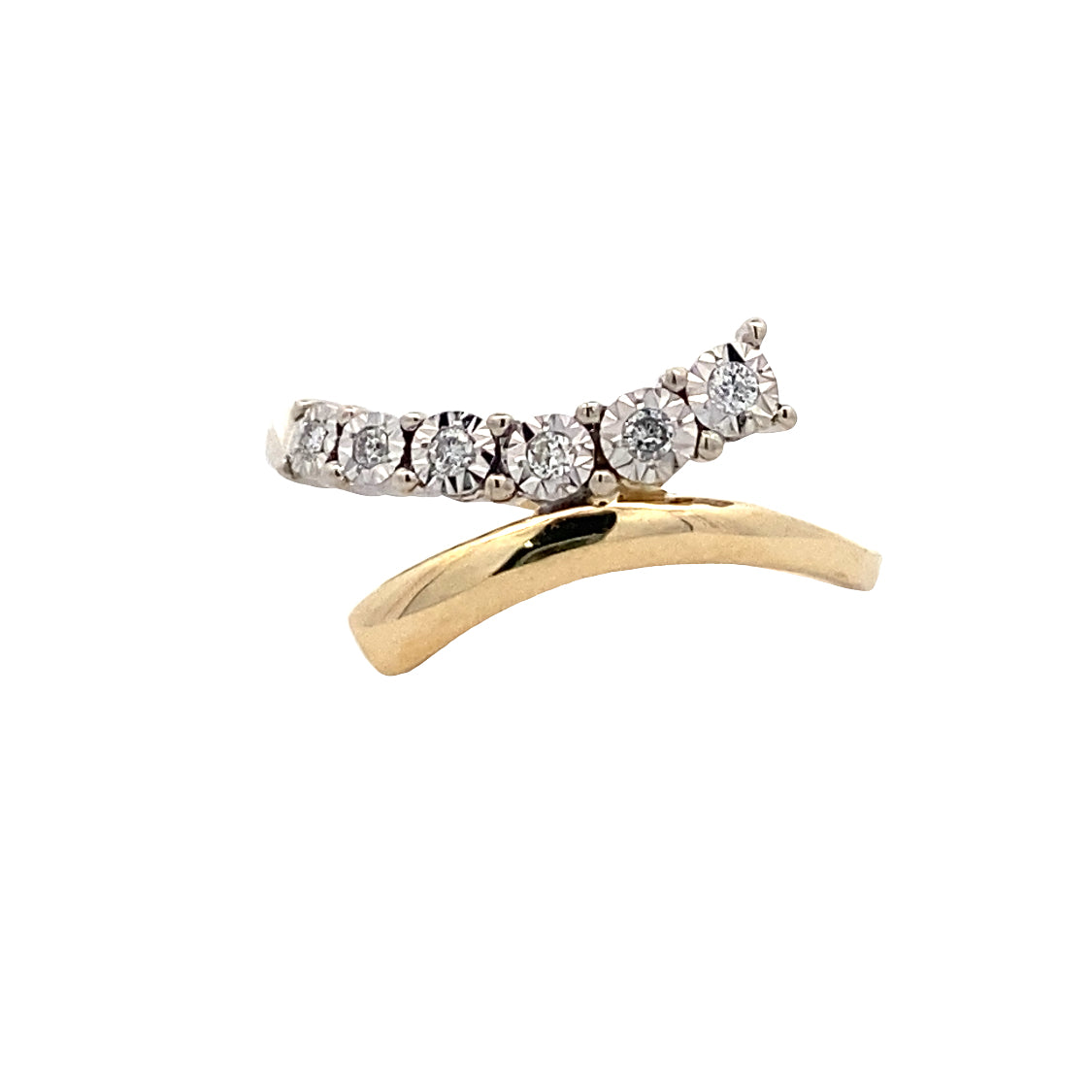 Estate Jewelry Two-Tone Bypass Diamond Ring