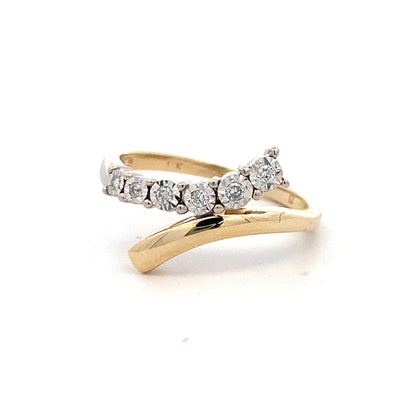 Estate Jewelry Two-Tone Bypass Diamond Ring