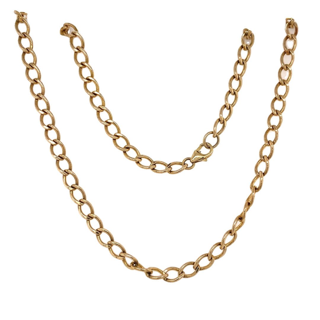 Estate 18" Cable Link Chain in Yellow Gold