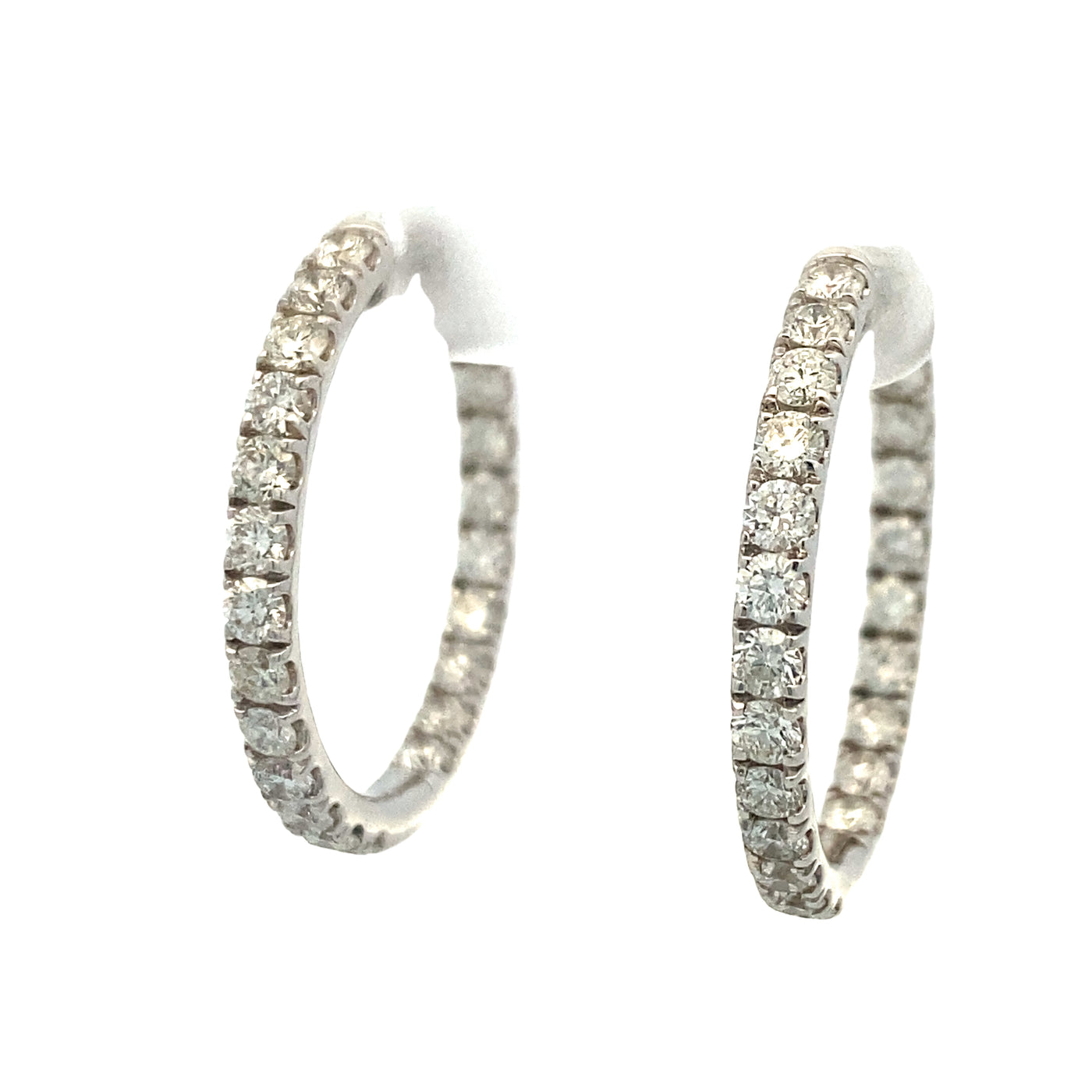 White Gold Diamond Hoop Earrings