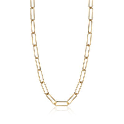 Paperclip Chunky Chain Necklace in Yellow Gold by Ania Haie