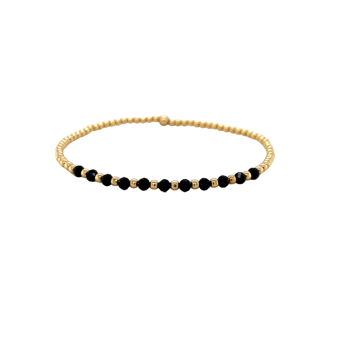 2mm Spinel and Beaded Pattern Bracelet in Yellow Gold by Karen Lazar