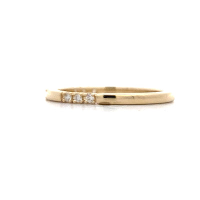 Diamond Station Ring in Yellow Gold by Allison Kaufman Co.